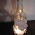 Butelkowy lampion stojący z serduszkami