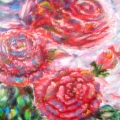 róże malowane na płótnie