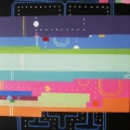 glitch Pac-Man - akryl na płótnie, 30 x 40 cm
