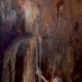 Wodospad, obraz olejny na desce, 300zł