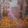 Jesień w Ogrodzie 46x61 Olej na płótnie