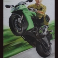 portret na motocyklu format a4 oleje
