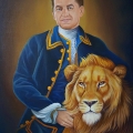 Portret stylizowany z lwem