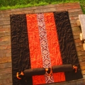 Batik czarno pomarańczowy