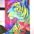 Tiger-lily; Akryl na płótnie, około 20 cm x 70 cm