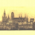 Panorama Gdańska akwatinta+sucha igła+mezzotinta 1