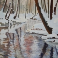 Rzeka Łącza zimą, 50 x 70